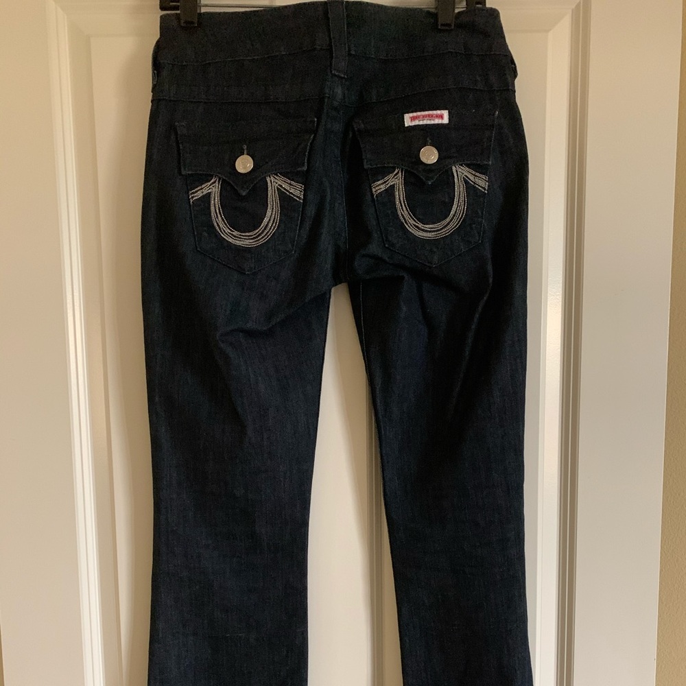 True religion dark wash classic boot cut jeans